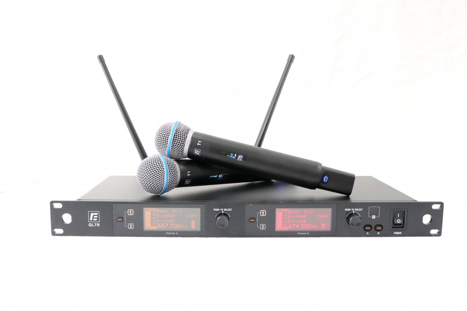 RFIntell QL7R/T1-B 720,500-754,000 МГц 2-канальная радиосистема с 2-мя ручными микрофонами в Рязанской области